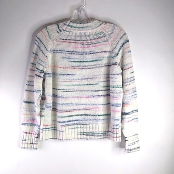 Old Navy - Ivory / pastel high neck Wool Blend  long Sleeve Sweater - size XS - Picture 5 of 6